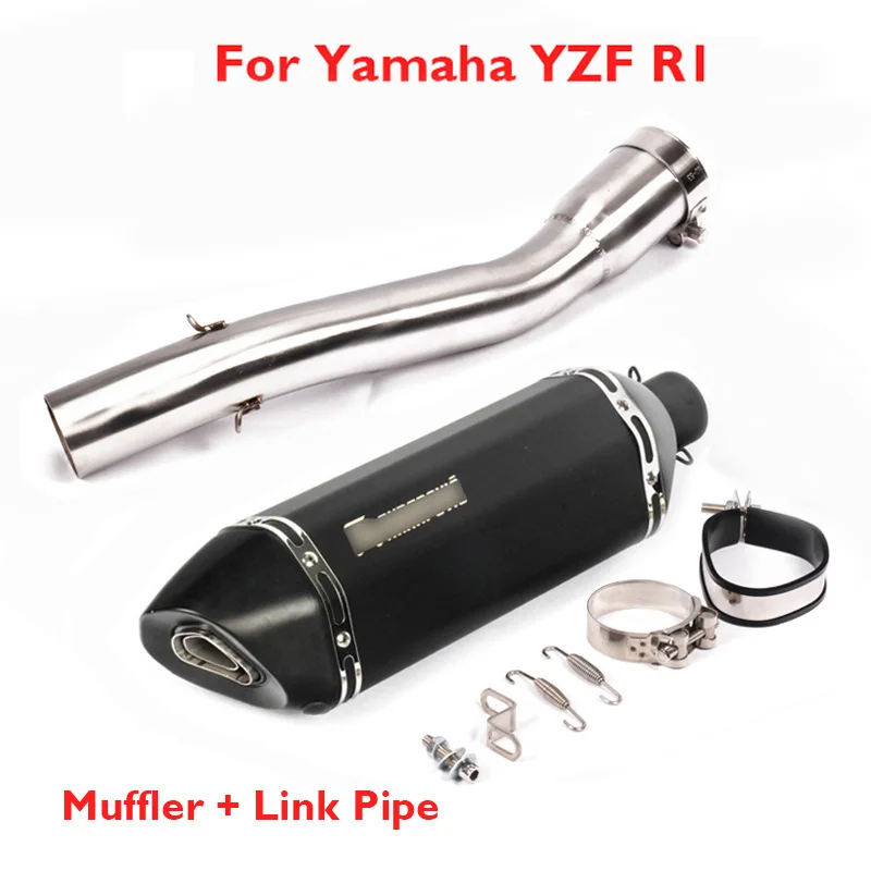 

R1 Motorcycle Exhaust Full System Pipe Muffler Link Connect Tube Pipe Slip on R1 Whole Set Pipe for Yamaha YZF R1 1998-2003
