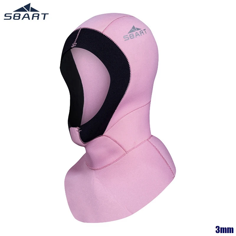 Pink SBART 3 мм Неопреновая Мужская и женская шапка для подводного плавания и подводного плавания, маска для лица, водонепроницаемая теплая шапочка для подводной охоты - Цвет: Pink