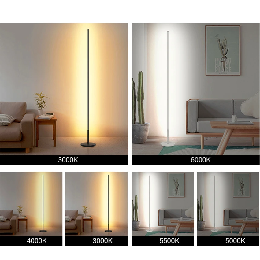 Скандинавские современные минималистичные простые светодиодные лампы для пола стоячие лампы гостиная светодиодный черный/белый алюминий стоячие лампы Декор
