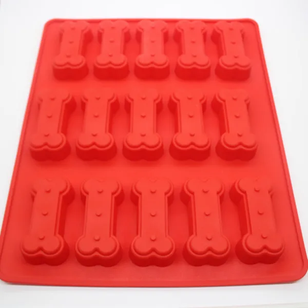Silicone Mold 15 Cavity Dog Bones Shape Fondant Cake Chocolate Mold Ice