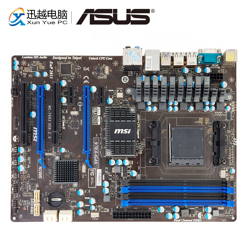 

MSI 970A-G46 Desktop Motherboard For AMD 970 Socket AM3+ DDR3 32G STAT3 USB3.0 COM Port ATX