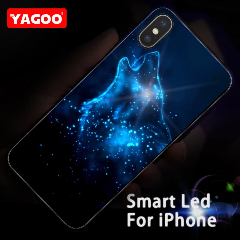 Умный светодиодный светящийся чехол Yagoo для iPhone XS MAX Apple XR роскошный силиконовый