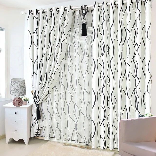 Special black and white drapes brown stripe drapes sheer drapes for