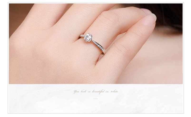 White 18K Gold Diamond Ring Lovers Rings Wedding Ring Nature Diamond Genuine Jewelry Exquisite Jewelry Support Customization