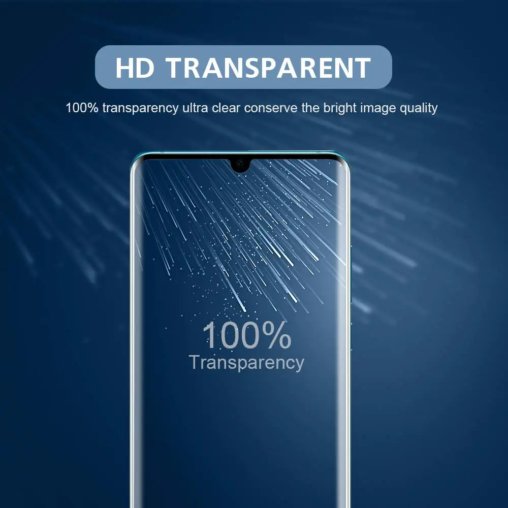 Защитная пленка для экрана huawei P30 mate 20 Pro с закругленными краями, Жидкий УФ-чехол из закаленного стекла, защита от отпечатков пальцев