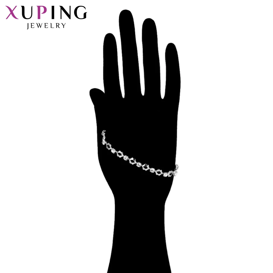 Xuping, модный элегантный браслет, ювелирные изделия, стразы, Экологичная медь, для женщин, подарок на Рождество, S80-75051