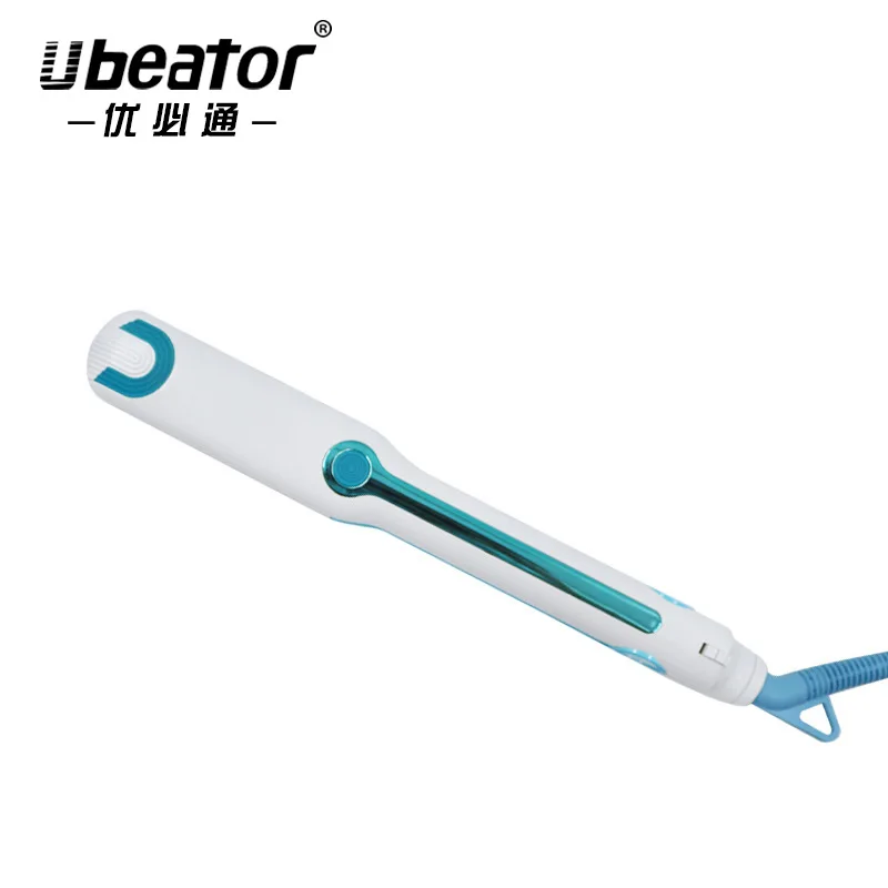 

White and Blue One-button Switch Professional Styling Straightener Straightening Splint in Home Barber Shop