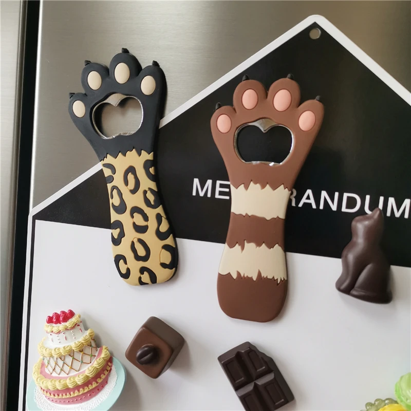

Magnet Cat Paw Claw Shaped Bottle Opener Cute Bar Tools Glass Beer Bottle Opener Corkscrew Kitchen Bar Tools Fridge Magnet