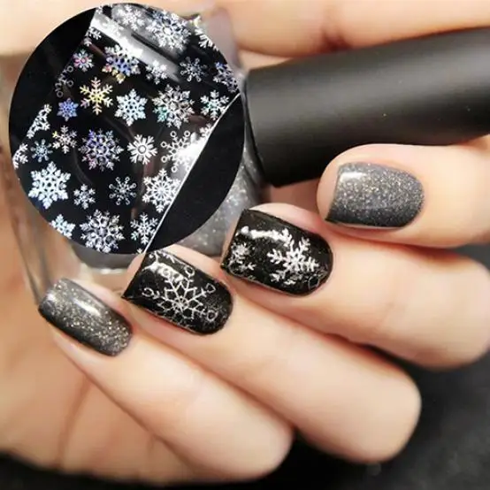 

1 Sheet DIY Art Snowflake Sky Pattern Nail Foils Paper Sticker Manicure Tools for Christmas 2019