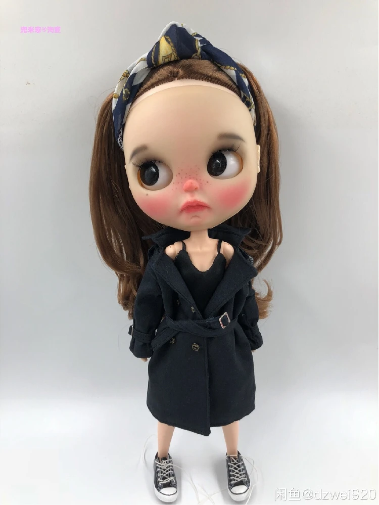 Кукла Blyth одежда с длинным рукавом пальто вина/узор шарф для blyth, Azone S, OB24 Куклы Аксессуары для 1/6 куклы