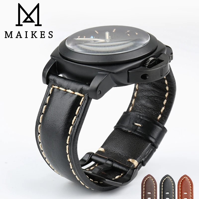 Ремешок для часов MAIKES из натуральной кожи Аксессуары неизменные цвета