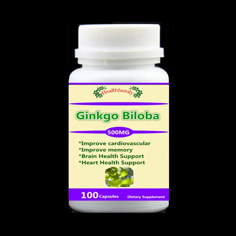 Natural Ginkgo Biloba Leaves Supplement, Improve memory,Brain and heart care,Improve cardiovascular, 100pcs/bottle 100pcs bottle ahcc supplement powerful supports immune health liver function maintains natural killer cell activity