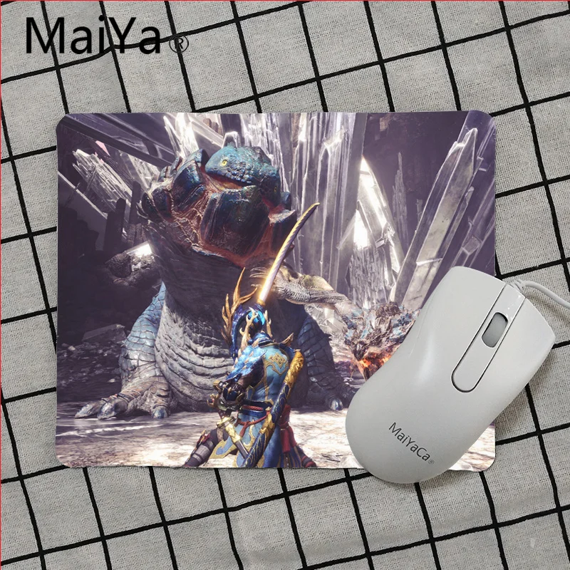 Maiya высокое качество Monster Hunter World красивые коврик для мышки в стиле аниме гладкой блокнот настольные компьютеры коврики игровой мышь Pad - Цвет: No Lock Edge18x22cm