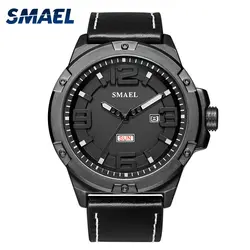 Новые часы Для мужчин Элитный бренд SMAEL Водонепроницаемый Для мужчин спортивные часы Высокое качество кожаный ремешок кварцевые наручные