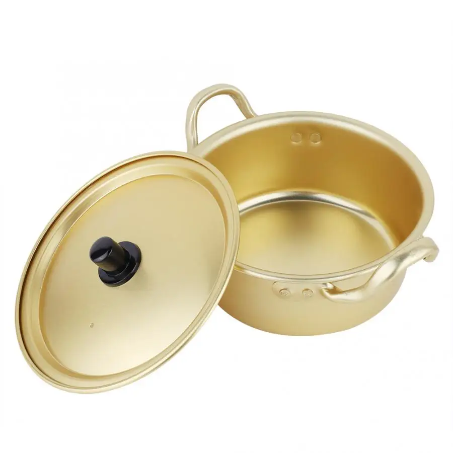 

Home Practical Aluminum Alloy Noodle Cooking Pot Multipurpose Yellow Aluminum Stockpot Instant Noodles Pot