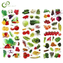 5 folhas etiqueta vegetal bonito diy adesivos dos desenhos animados crianças alimentos adesivos brinquedos pvc scrapbook presentes para crianças yyy gyh