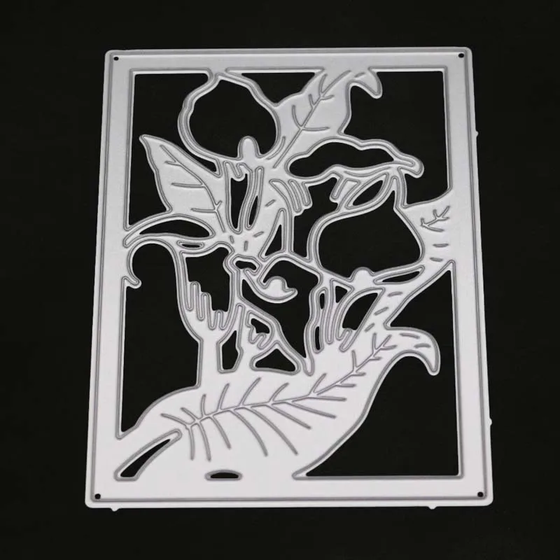 flower leaves rectangle frame Metal Cutting Die Craft for