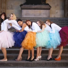 Индивидуальный заказ модные женские юбки Талия на резинке по колено Пышное Бальное Платье Тюлевая юбка цвет размеры индивидуальный заказ