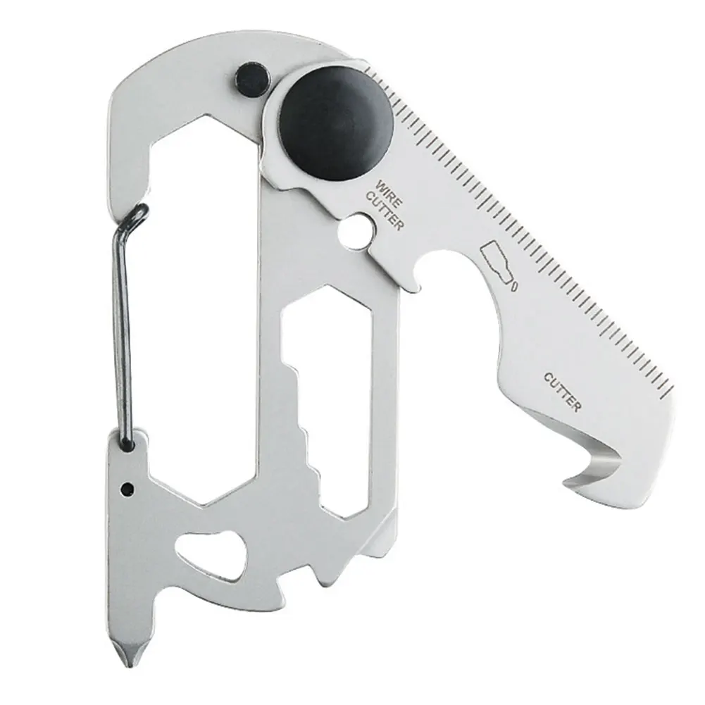 

Emergency Stainless Steel Portable Carabiner Multifunctional EDC Tool Survival For Camping Mini Hunting Fishing Outdoor Foldable