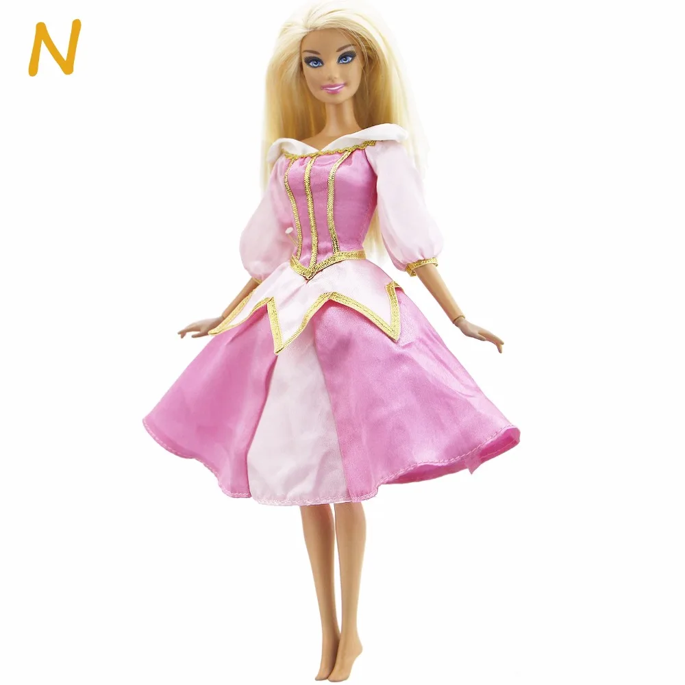 Аксессуары для кукол, классическое сказочное платье, копия принцессы Авроры для сна, бальное платье, Одежда для куклы Барби, игрушки для девочек