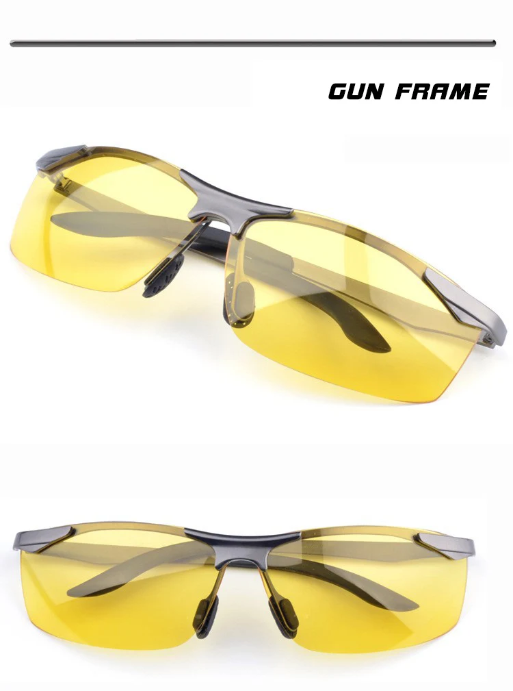 Мужские солнцезащитные очки, поляризационные для безопасности, очки для ночного вождения, женские желтые линзы, очки для ночного видения, очки для вождения, антибликовые