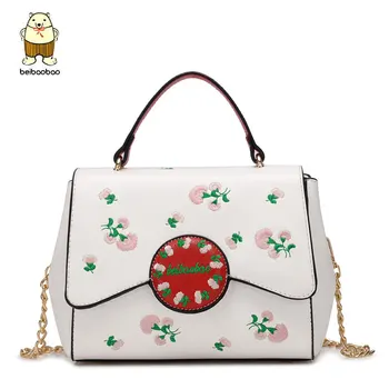 

Beibaobao Women Handbag Embroidery Messenger Bags Classy Flower Fashion Design Women Bag Female Cross-body Bags Girl's Tote B107