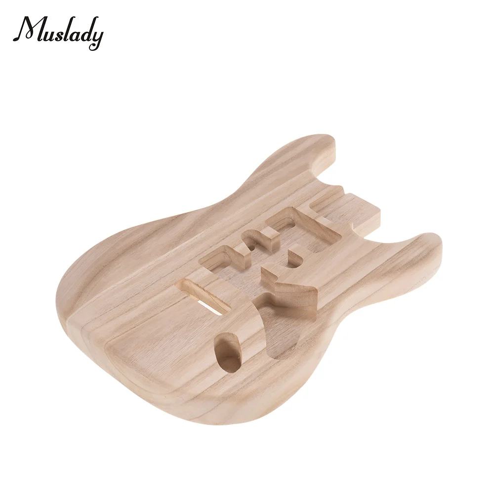 

Muslady ST01-TM Unfinished Handcrafted Guitar Body Candlenut Wood Electric Guitar Body Guitar Barrel Replacement Parts
