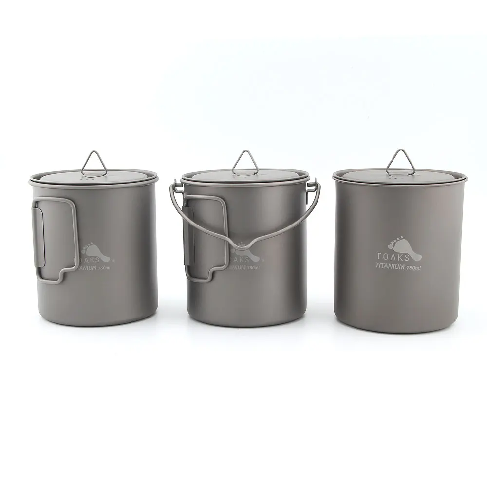 TOAKS ultraligero 750 ml de titanio olla portátil de agua taza de Camping al aire libre de cocina Picnic olla-750 POT-750-NH POT-750-BH