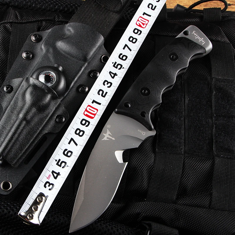 Small Tactical Fixed Knives DC53 Steel Blade G10 Handle Hunting Knives Camping Knife K Sheath