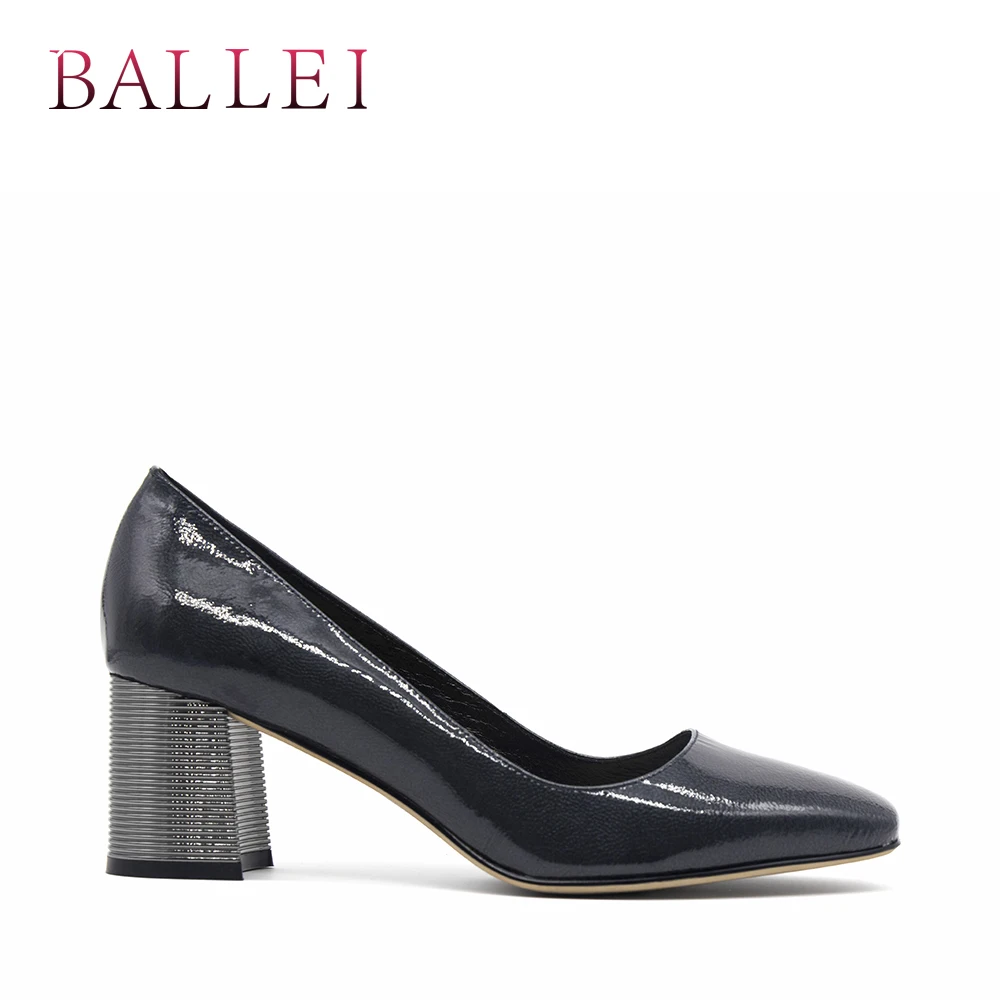 

Elegant Woman Pumps Luxury Quality Genuine Leather Retro Square Heel Sexy High Heel Shoes Soft Party Wedding Lady Pump D9
