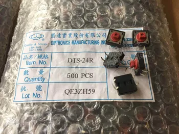 

Taiwan round up DIP 12*12*7.3 DTS-24R line 4 foot red button micro-motion vertical
