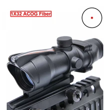 1x32 ACOG Red Dot прицел Оптическое волокно оружие прицел тактический прицел для охоты