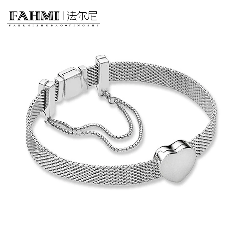 

FAHMI 100% 925 Sterling Silver Reflexions Heart Clip Charm Reflexions Safety Chain Reflexions Shining Elegant Gift Set B800956