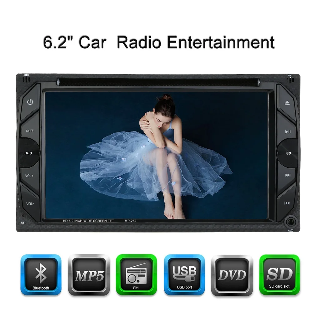 

6.2 Inch Screen Double Din Car Radio CD/DVD Player for Golf v BMW e46 Opel Astra h VW Cruze Hover Seat Altea