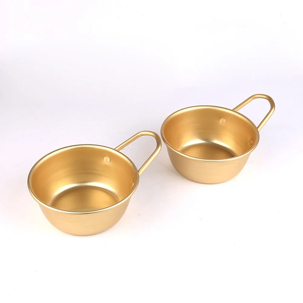 1 шт. золотой цвет корейская традиционная алюминиевая круглая чаша для риса винная чашка с ручкой для Makgeolli Корейская винная чашка