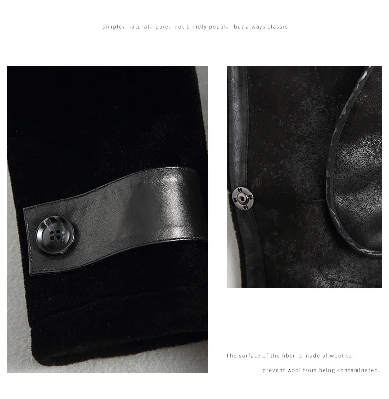 Новая европейская норковая меховая Шуба с воротником из натурального меха осенне-зимняя куртка женская одежда шерстяное пальто замшевая подкладка Manteau Femme Hiver Z1089