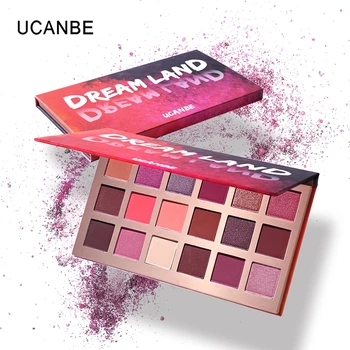 

UCNABE Dreamland Eyeshadow Pallete Matte Shimmer Eye Shadow Palette 18 Color Nude Sombra Purple Pink Pigment Eyeshadow Cosmetic