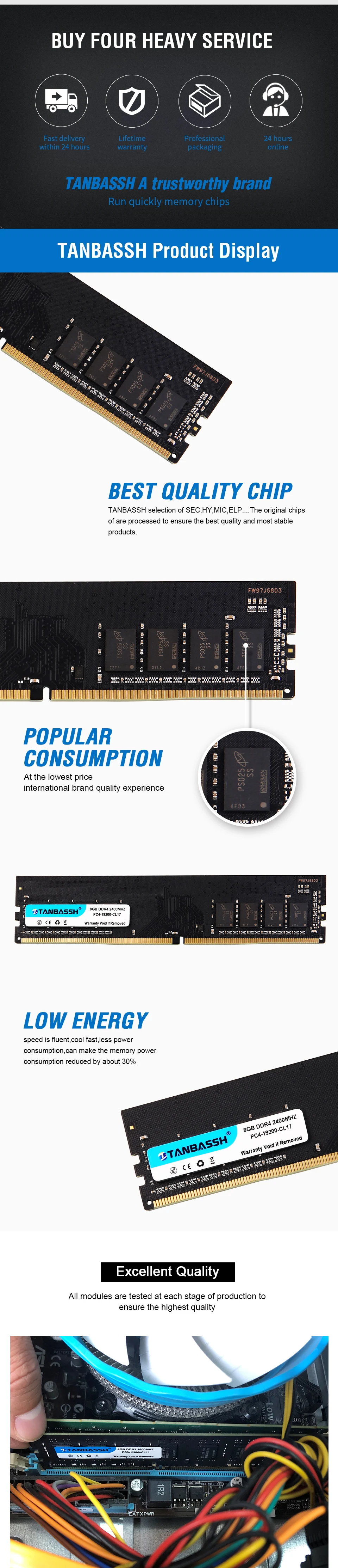 Память ddr4 DDR4 ram 4 GB/8 GB/16 GB 2400 MHZ/2666 MHZ PC DIMM 288pin Tanbassh