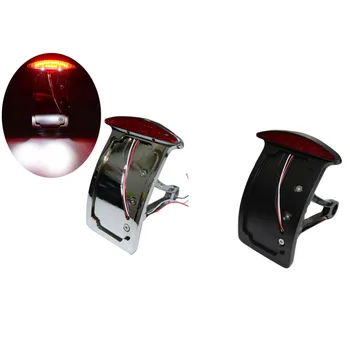 

Universal Motorcycle Vertical Axle Mounted Brake Light License Plate Holder Side mount license plate Curved bracket tail light