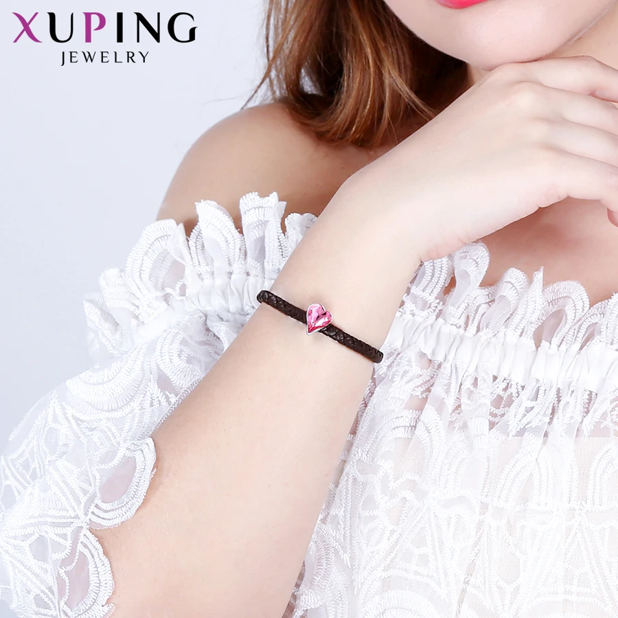 Xuping браслеты в форме сердца кристаллы от Swarovski романтические персонализированные ювелирные изделия юбилей подарки для дам S174.6-50001