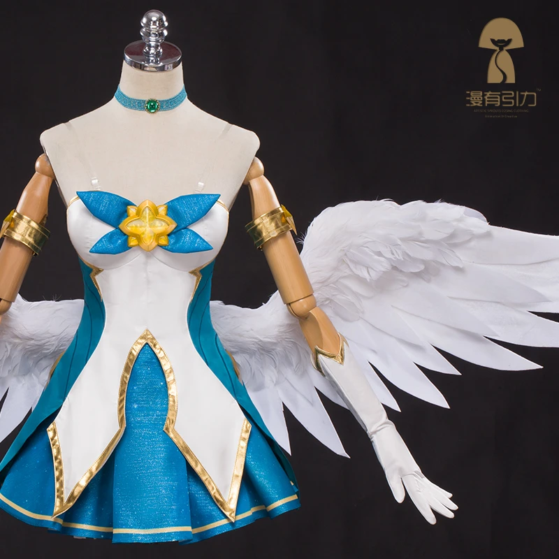 

Christmas New LOL Game Star Guardian Magic Girl Soraka Skin Cosplay Costume Women Anime Cosplay Dress Full Set Suits Costumes