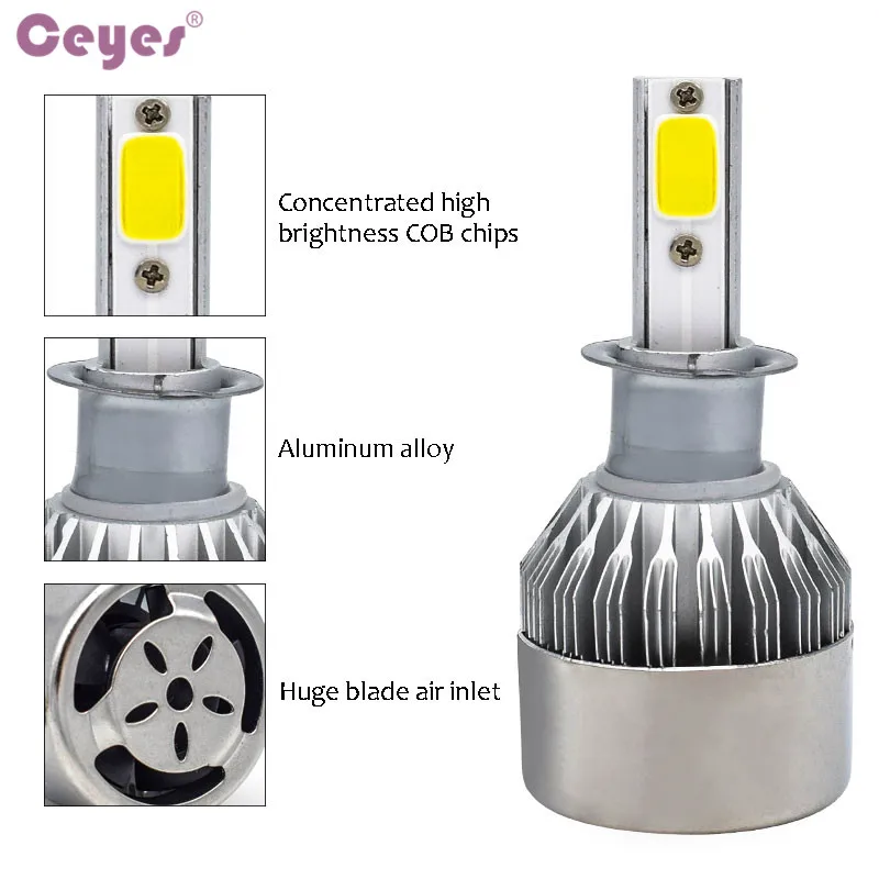 2 шт. автомобильные лампы H1 H3 9005 H4 H7 H11 9006 880 72 Вт|Передние LED-фары для авто| |