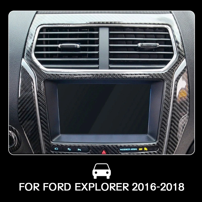 Pcmos углеродное волокно стиль gps навигационная панель накладка подходит для Ford Explorer- салонные аксессуары молдинги