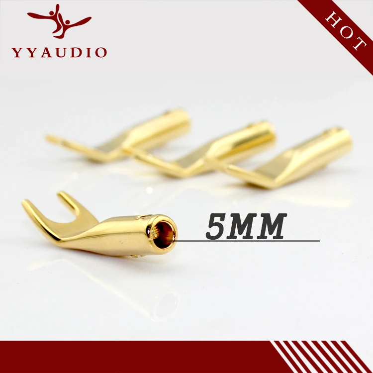 YYAUDIO 50 шт./лот латунный цинковый сплав и позолоченные Y образные вилки для