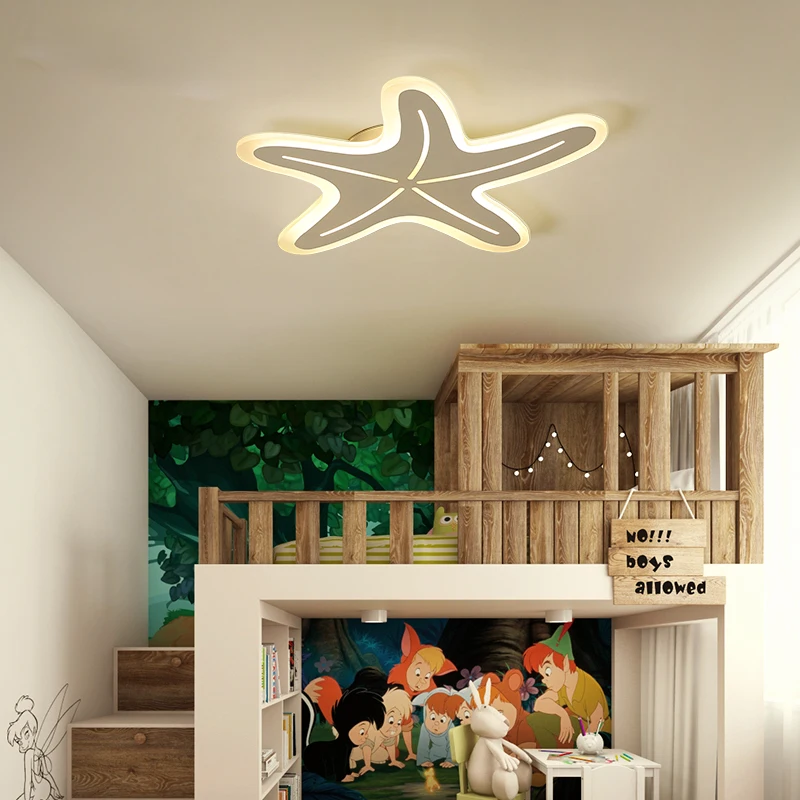 

Children's room star lights Creative Mediterranean starfish lamps boys and girls room bedroom ultra-thin led ceiling lamp