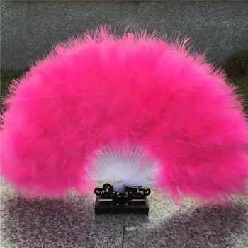 

20pcs Soft Thick Fluffy Lady Wedding Hand Fan Costume Ball Folding Feather Fan Performance Dance Props wen6185
