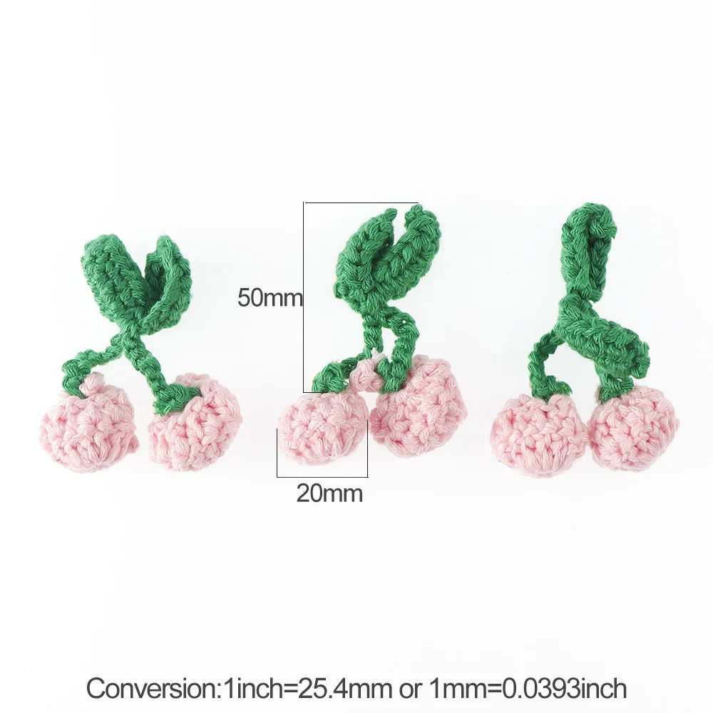 5pc 2CM Knitted Cherry Craft Supplies Women DIY Earrings Jewelry Decor Accessories Girl Hairpin Crafts Materials - Цвет: 2CM