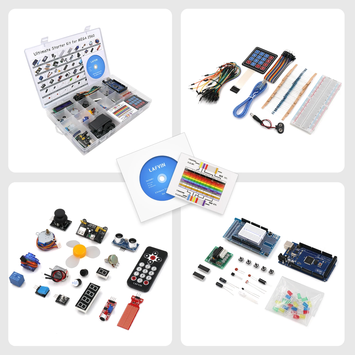LAFVIN Mega 2560 Project стартовый комплект для Arduino UNO R3 Mega328 с обучающим