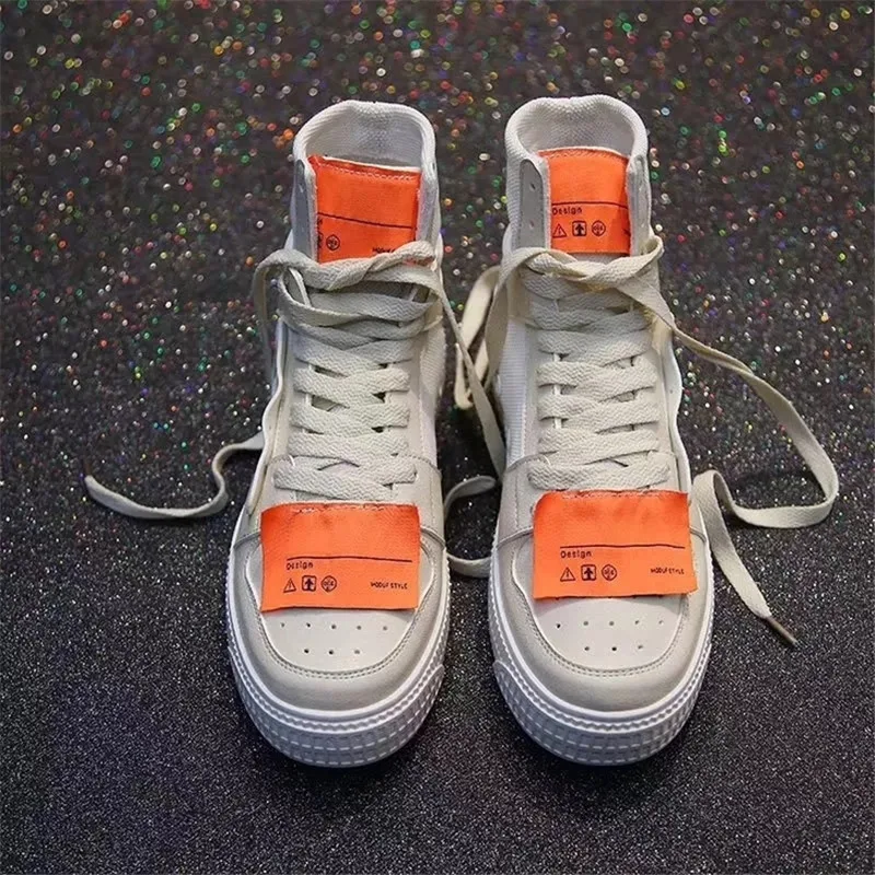 

New 2018 Fashion High Top Sneakers Canvas Shoes Women Casual Shoes White Flat Female Basket Lace Up Trainers Chaussure Femme