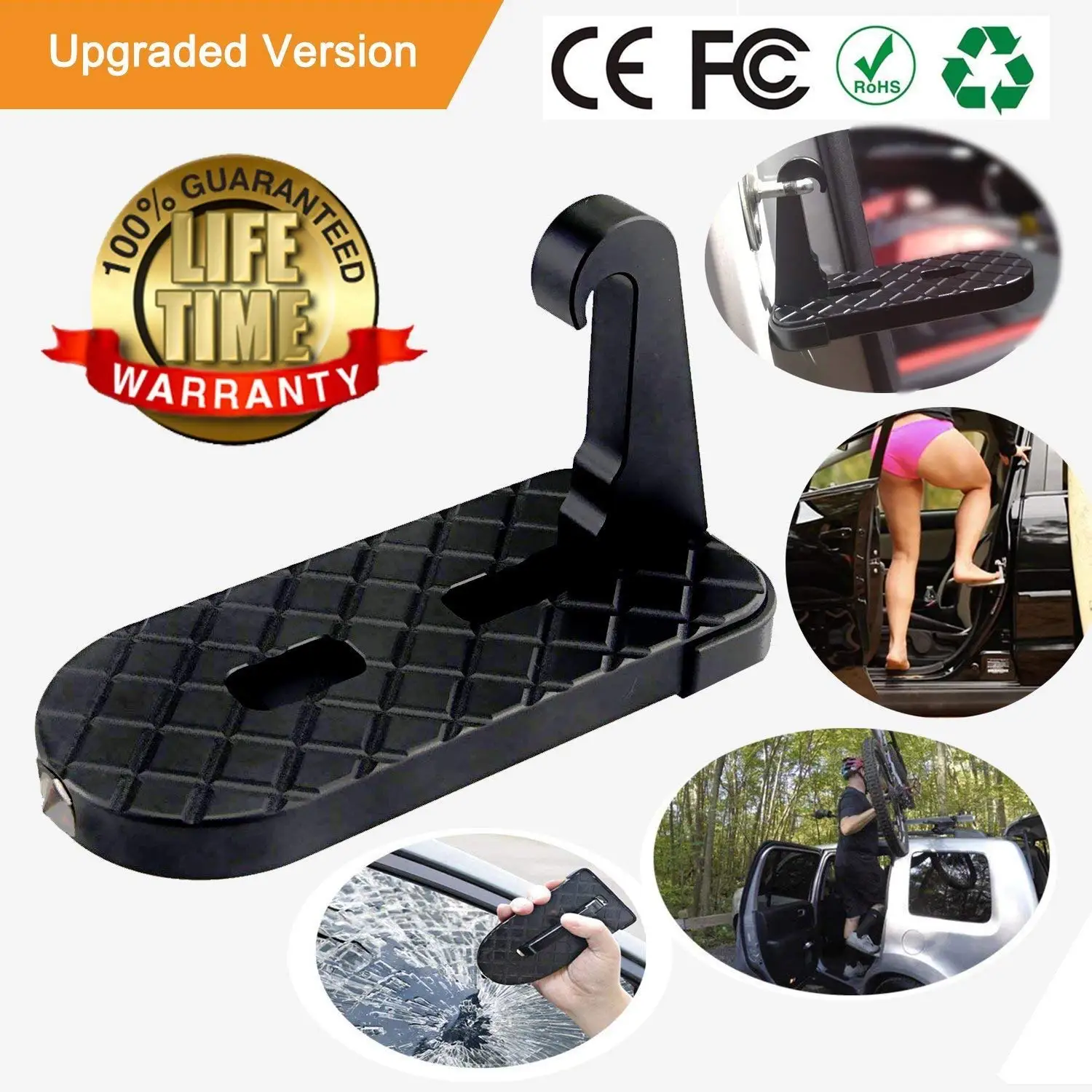 

New Arrival Vehicle Rooftop Door Step Roof Rack Assistance Easy Acess The DoorStep Audew Vehicle with Safety Hammer for Car SUV